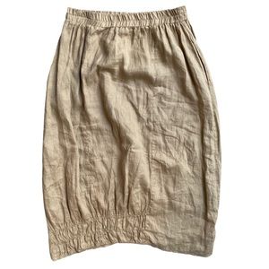 Luukaa Beige Linen Midi Skirt Sz Medium